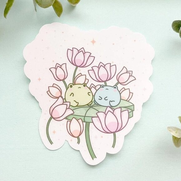 3 for $20 - Gogo and Lulu Lily Pad Island Sticker‎ - Clear Vinyl - Picture 1 of 7